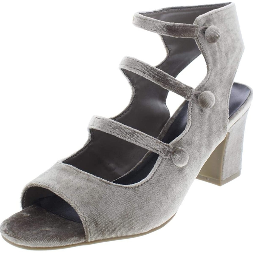 Grey Velvet Heels